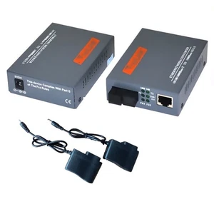 3km Gigabit Single Fiber SC Port External Power Supply Optical Media Converter a - Afbeelding 1 van 12