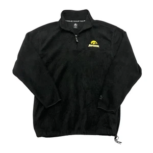Starter Fleece 1/4 Zip Black Mens L Pullover Iowa Logo Retro Sports Outdoors - Picture 1 of 12