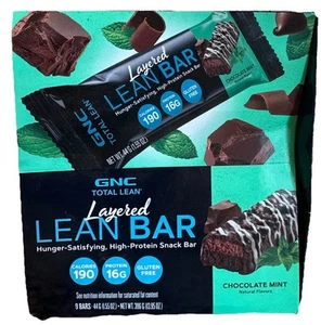 9 Bars GNC Total Lean Layered Lean High Protein Bar Chocolate Mint 10/2025 New - Picture 1 of 4