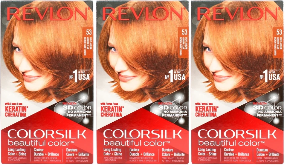 3 x Revlon Colorsilk Permanent Haarfarbe - 53 Light Auburn - Bild 1 von 1