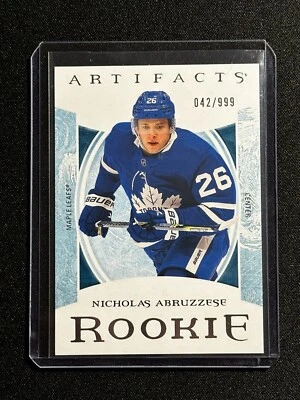 22-23 Upper Deck Artifacts Rookies - Nicholas Abruzzese /999 Toronto Maple Leafs - Image 1 of 3