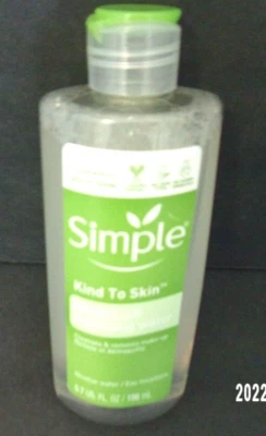 Simple Micellar Womens Sensitive Skin Cleansing 6.7 Oz. Water Makeup Remover NEW - Image 1 of 4