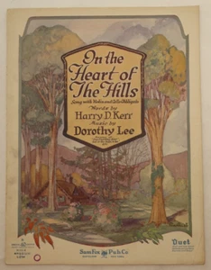 1926 VINTAGE SHEET MUSIC - ON THE HEART OF THE HILLS - VIOLIN/CELLO OBBLIGATO - Picture 1 of 5