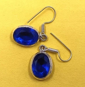 One Time sale 24 Ct Oval Cut Blue Sapphire 925 Silver Stud Earning Gemstone AKT - Picture 1 of 5
