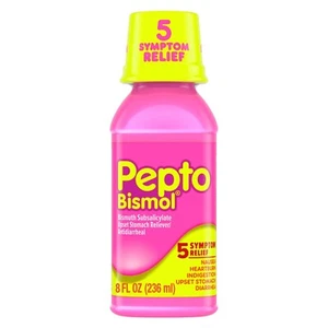Pepto Bismol Liquid for Upset Stomach and Diarrhea Relief 8 oz Over-The-Counter - Picture 1 of 4