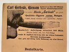 Werbung 1902 Zigarren-Fa. Carl Gerbode, Giessen. Tabak