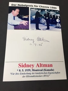 SIDNEY ALTMAN  (†2022) NOBEL PRIZE Chemistry 1999 signed photo 4 x 5.2 autograph - Picture 1 of 1