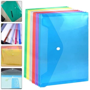 12pcs Plastic File Pouches Clear Document Pouches Plastic File Envelopes - Picture 1 of 12