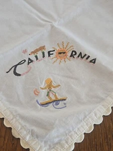Catstudio State of California bestickt 100 % Baumwolle Serviette 19" x 20" 2006 - Bild 1 von 6