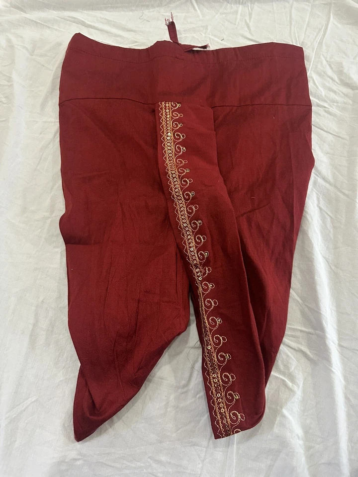 Boys Traditional Indian Pakistani Pants Red Gold Size 2 - Image 1 of 4