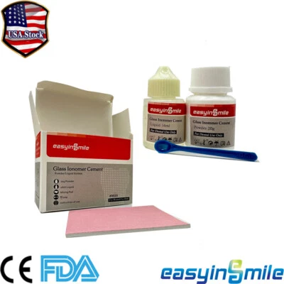 DENTALSOURCE Dental Glass Ionomer Cement Dental Care Kit Luting Glue For Crowns&Bridges Fill