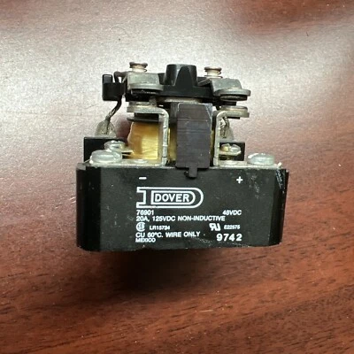 DOVER ELEVATOR 76901 RELAY With Blow-Out Magnet 48 VDC New Old Stock - Image 1 of 4