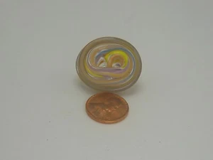 Chunky Yellow Orange Violet Blue Glass Button For A Hippie Sack Pipe Bag + More - Picture 1 of 8