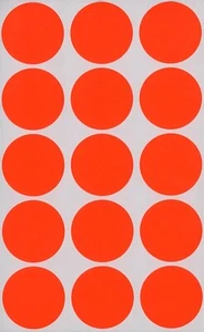 Maco 1-1/4" Diameter Round Labels MR2020RG Neon Red 400 Total School Office - Picture 1 of 1