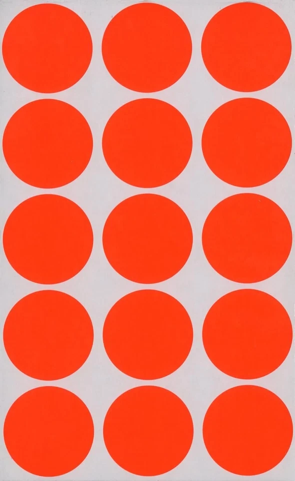 Maco 1-1/4" Diameter Round Labels MR2020RG Neon Red 400 Total School Office - Image 1 of 1