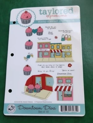 Estampillas de goma Taylored Expressions: Cupcakes " Downtown Diva" ¡USADAS EN EXCELENTE ESTADO!  Foto 1 de 2