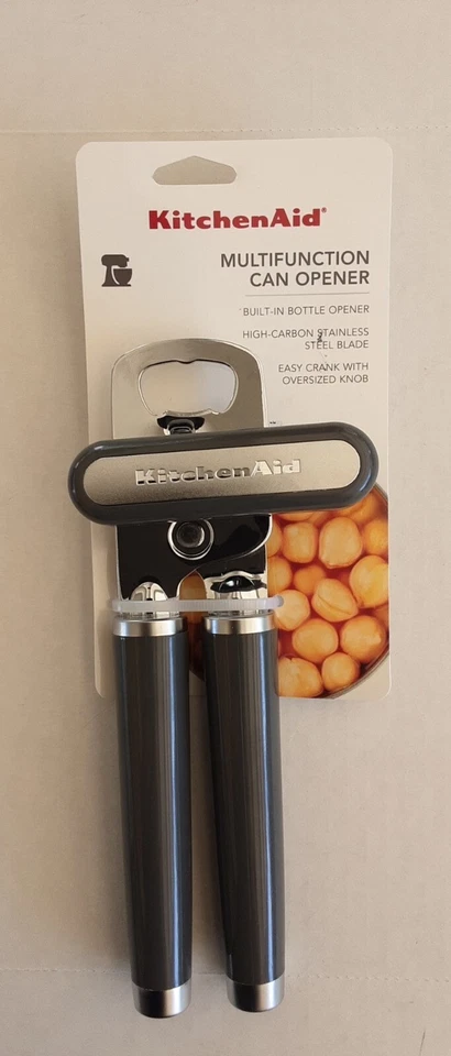 KitchenAid Manual Can Opener With Bottle Opener Stainless Steel 8.3" Gray