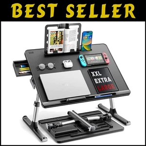 Stylish Adjustable Laptop Tray Desk - Perfect for Working, Eating & Gaming - Picture 1 of 10