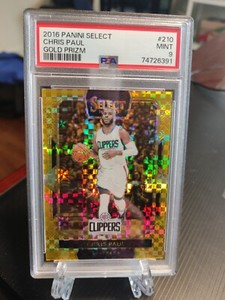 2016-17 Panini Select Basketball Chris Paul #210 Gold Prizm /10 PSA 9