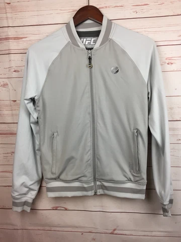 UFC Ultimate Fighting Mens Small Jacket Gray Two Tone Full Zip Soft! Cover