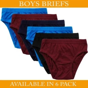Pack of 6 Boys Briefs Kids Cotton Soft Trunks Knickers Underwear - Picture 1 of 9