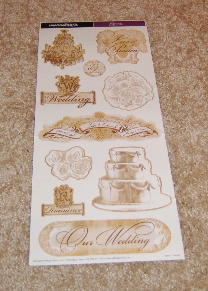 Creative Imaginations снятая с производства наклейка ~ сонеты от Sharon Soneff...свадьба. - Изображение 1 из 1