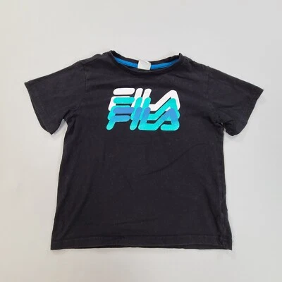 FILA Shirt Boys Medium Black Outdoors Comfort Athletic Casual Youth Kids - Image 1 of 4