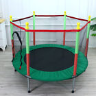 Kids 55in Trampoline Toddler Indoor with Safety Enclosure Net, Bar and Rings
