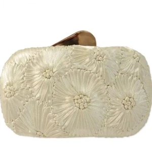 Franchi KIRA Floral Minaudiere Evening Crossbody/Clutch Bag Ivory Gold NWT #6266 - Picture 1 of 4