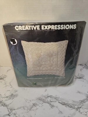 Vintage  Creative Designs Needlepoint Kit, Snowflake Square Pillow Cover NOS - Image 1 of 4