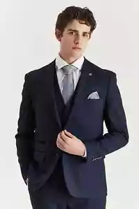 Men’s Tailored Fit Glen Check Suit - 3-Piece Formal Set for Weddings & Business - Picture 1 of 10