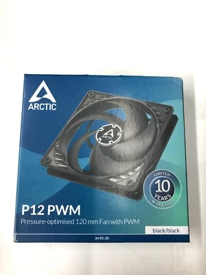 Arctic P12 PWM Pressure-Optimised 120mm Case Fan Black 200-1800 RPM ACFAN00119A - Image 1 of 4