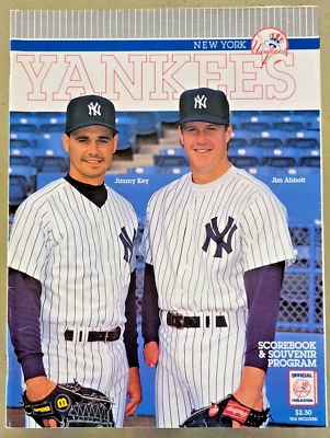 1993 YANKEES Scorebook and Program Abbott and Key Cover vs Boston, Unscored - Image 1 of 4