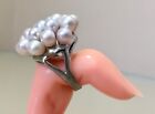 Vintage Massive Ring With Natural Pearls Size 6. 16.75Mm 12.15 Gram