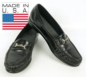 SAS Womens Jewel Black Leather Slip On Loafer 8 S USA - Picture 1 of 8