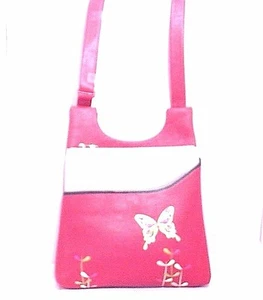 BOLSO DE HOMBRO DE CUERO GENUINO #ROJO #2258 - Imagen 1 de 3