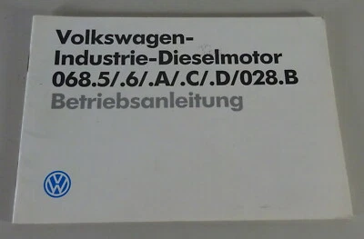 Manuale D'uso VW Motore Diesel Industriale 068.5/.6/.A/.C/028.B/ADF 1990 - Immagine 1 di 2