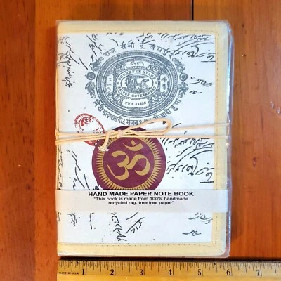 100% Recycled Rag Tree-Free 6x8" Handmade Paper Note Book Cloth Jaipur JOURNAL - Image 1 of 4