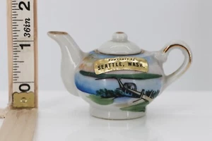 VTG Miniature Teapot Bridge Seattle, Washington Gold Trim Souvenir Japan - Picture 1 of 3