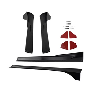 Black Side Skirt Extension for Tesla Model Y 2021-2024 ABS Body Kit Panel Lip - Picture 1 of 19