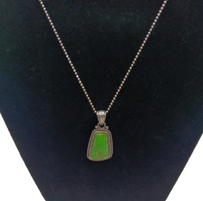 Collar de cadena de cuentas de bola colgante de gaspeita de plata de ley 925 Barse 17" Foto 1 de 4