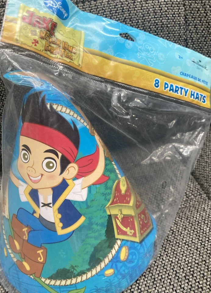 Jake and the Never Land Pirates Kids Birthday Party Favor Paper Cone Hats - Image 1 of 1