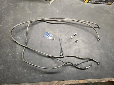 04-09 Yamaha YFZ450 Streamline Kit de línea de freno trenzado delantero inoxidable humo usado Foto 1 de 4