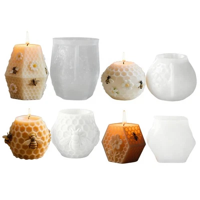 Molde para velas de colmena fácil liberación reutilizable colmena pilar fundición de velas Foto 1 de 4