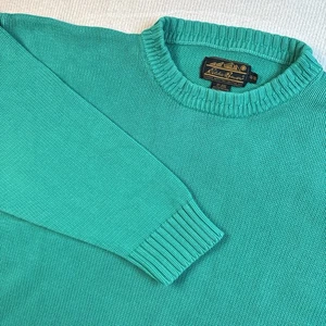 Suéter Eddie Bauer XL Cuello Redondo Algodón Hombre Verde Esquí - Imagen 1 de 8