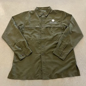 GameGuard Shirt Mens M Vineyards Vented Button Up Dark Green Olive Lg Sleeve GG - Picture 1 of 5