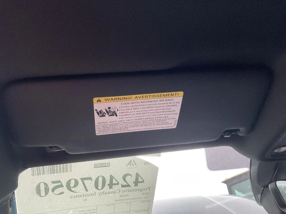 Driver Left Sun Visor Fits 17-22 AUDI A4 2153118 - Image 1 of 1