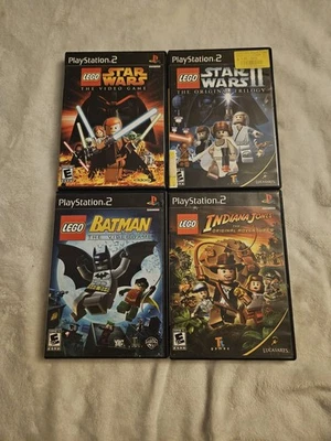 Lot of 4 LEGO Games PS2 Star Wars 1 And 2, Batman, Indiana Jones Tested - Image 1 of 2