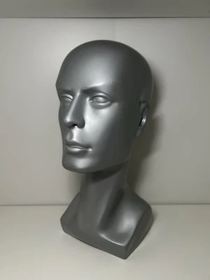 Adult Female Plastic Dark Gray Tabletop 13 Inch Mannequin Display Head - Image 1 of 4
