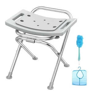 Folding Shower Chair Seat, 17.5" Stainless Steel Small Shower Chair for Insid... - Picture 1 of 8